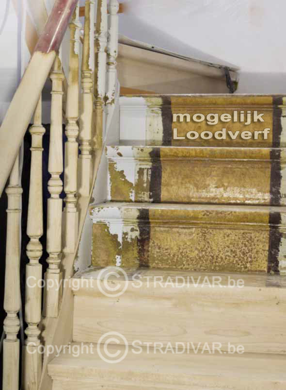 trap met loodverf zandstralen sablages escalier
